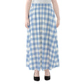 Cornflower Blue And White Gingham Print Chiffon Maxi Skirt