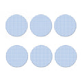 Cornflower Blue And White Gingham Print Coaster Set