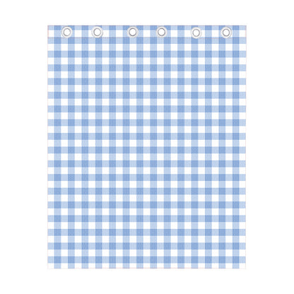 Cornflower Blue And White Gingham Print Curtain