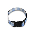 Cornflower Blue And White Gingham Print Dog Collar
