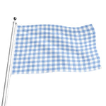 Cornflower Blue And White Gingham Print Flag