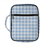 Cornflower Blue And White Gingham Print Front Pocket Bible Bag