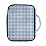 Cornflower Blue And White Gingham Print Front Pocket Bible Bag
