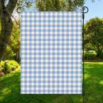 Cornflower Blue And White Gingham Print Garden Flag