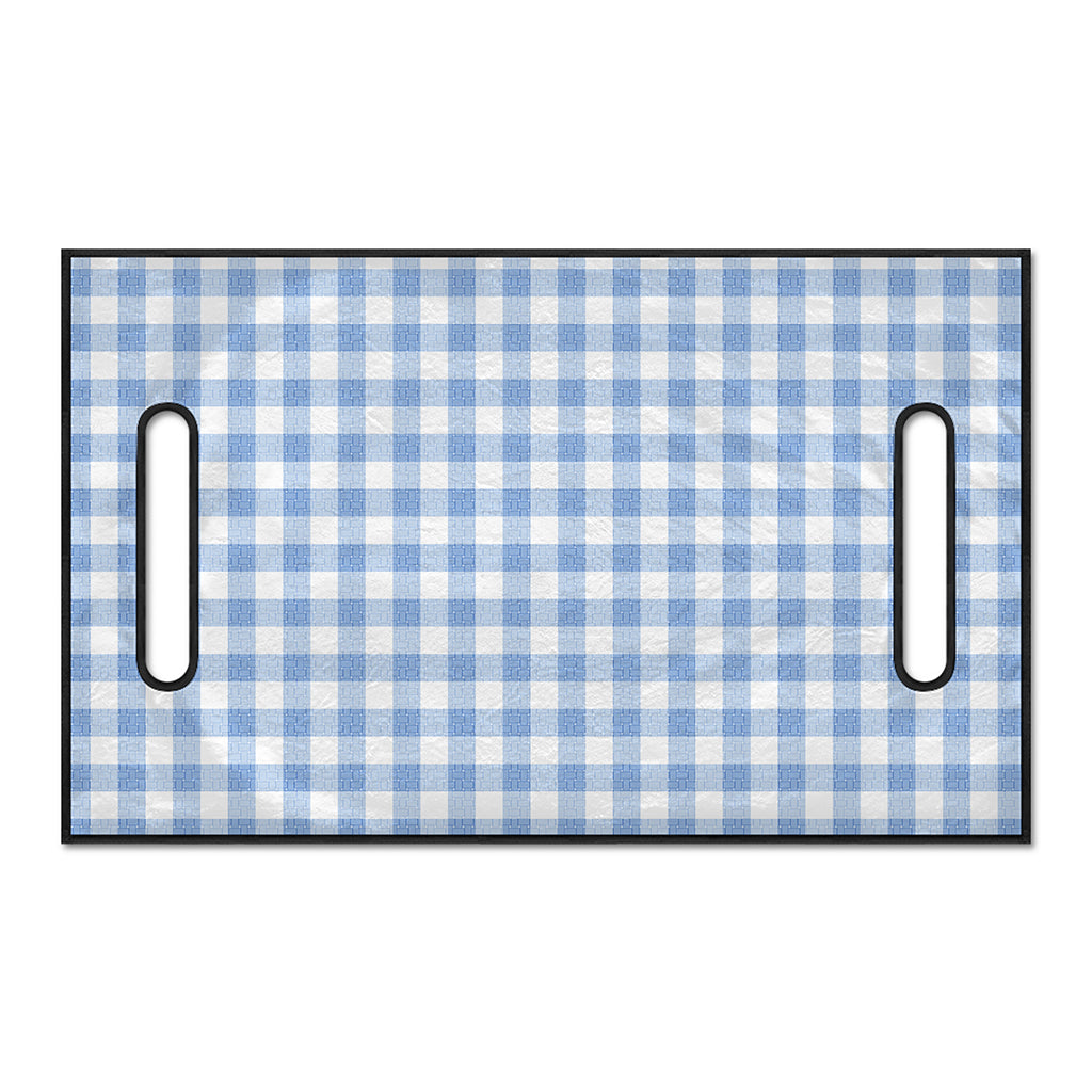 Cornflower Blue And White Gingham Print Golf Cart Seat Cover