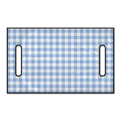Cornflower Blue And White Gingham Print Golf Cart Seat Cover