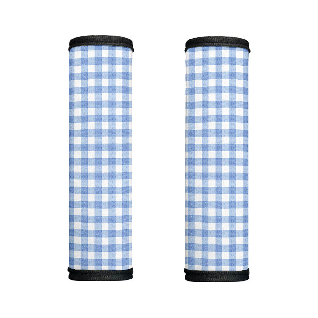 Cornflower Blue And White Gingham Print Handle Covers