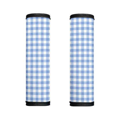 Cornflower Blue And White Gingham Print Handle Covers