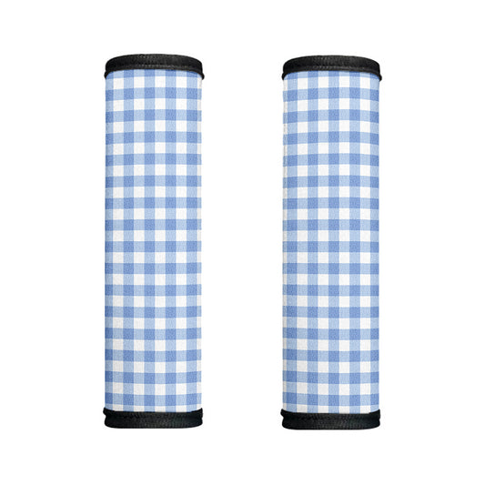 Cornflower Blue And White Gingham Print Handle Covers