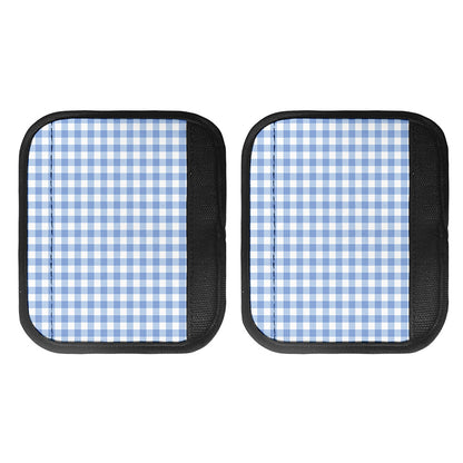Cornflower Blue And White Gingham Print Handle Covers