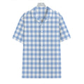 Cornflower Blue And White Gingham Print Hawaiian Shirt