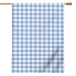 Cornflower Blue And White Gingham Print House Flag