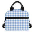 Cornflower Blue And White Gingham Print Insulated Lunch Bag