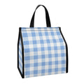 Cornflower Blue And White Gingham Print Insulated Lunch Tote