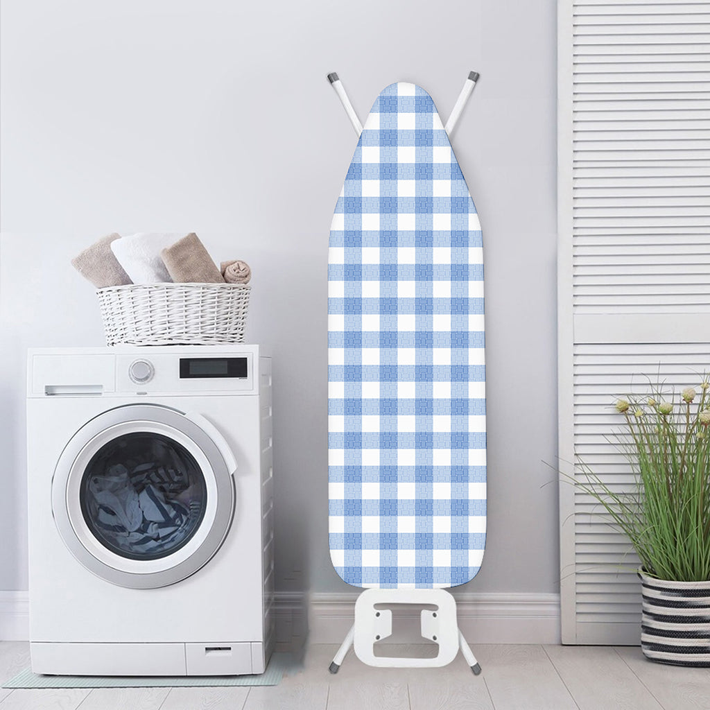 Cornflower Blue And White Gingham Print Ironing Board Cover