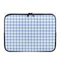 Cornflower Blue And White Gingham Print Laptop Sleeve