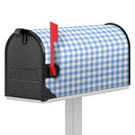 Cornflower Blue And White Gingham Print Mailbox Cover