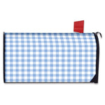 Cornflower Blue And White Gingham Print Mailbox Cover