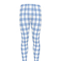 Cornflower Blue And White Gingham Print Men's Leggings