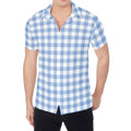Cornflower Blue And White Gingham Print Men's Shirt