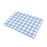Cornflower Blue And White Gingham Print Pet Cooling Mat Cover