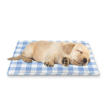 Cornflower Blue And White Gingham Print Pet Cooling Mat Cover