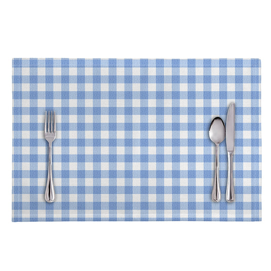 Cornflower Blue And White Gingham Print Placemat