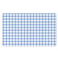 Cornflower Blue And White Gingham Print Polyester Doormat