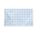 Cornflower Blue And White Gingham Print Polyester Flag