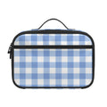 Cornflower Blue And White Gingham Print Portable Lunch Bag