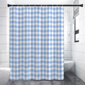 Cornflower Blue And White Gingham Print Premium Shower Curtain