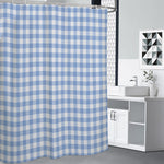 Cornflower Blue And White Gingham Print Premium Shower Curtain