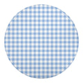 Cornflower Blue And White Gingham Print Round Blanket