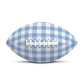 Cornflower Blue And White Gingham Print Rugby Ball