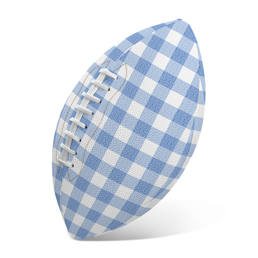 Cornflower Blue And White Gingham Print Rugby Ball