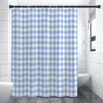 Cornflower Blue And White Gingham Print Shower Curtain