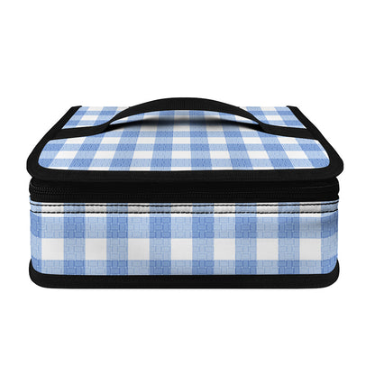 Cornflower Blue And White Gingham Print Small Lunch Bag