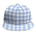 Cornflower Blue And White Gingham Print Snapback Cap