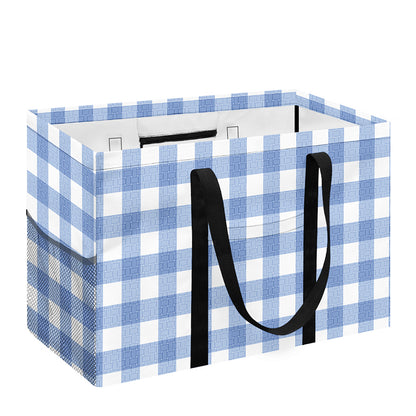 Cornflower Blue And White Gingham Print Utility Tote Bag