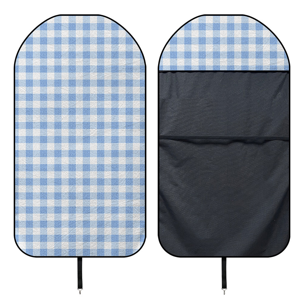 Cornflower Blue And White Gingham Print Waterproof Car Seat Cover