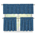 Cosmic Constellation Pattern Print 3 Piece Kitchen Curtains