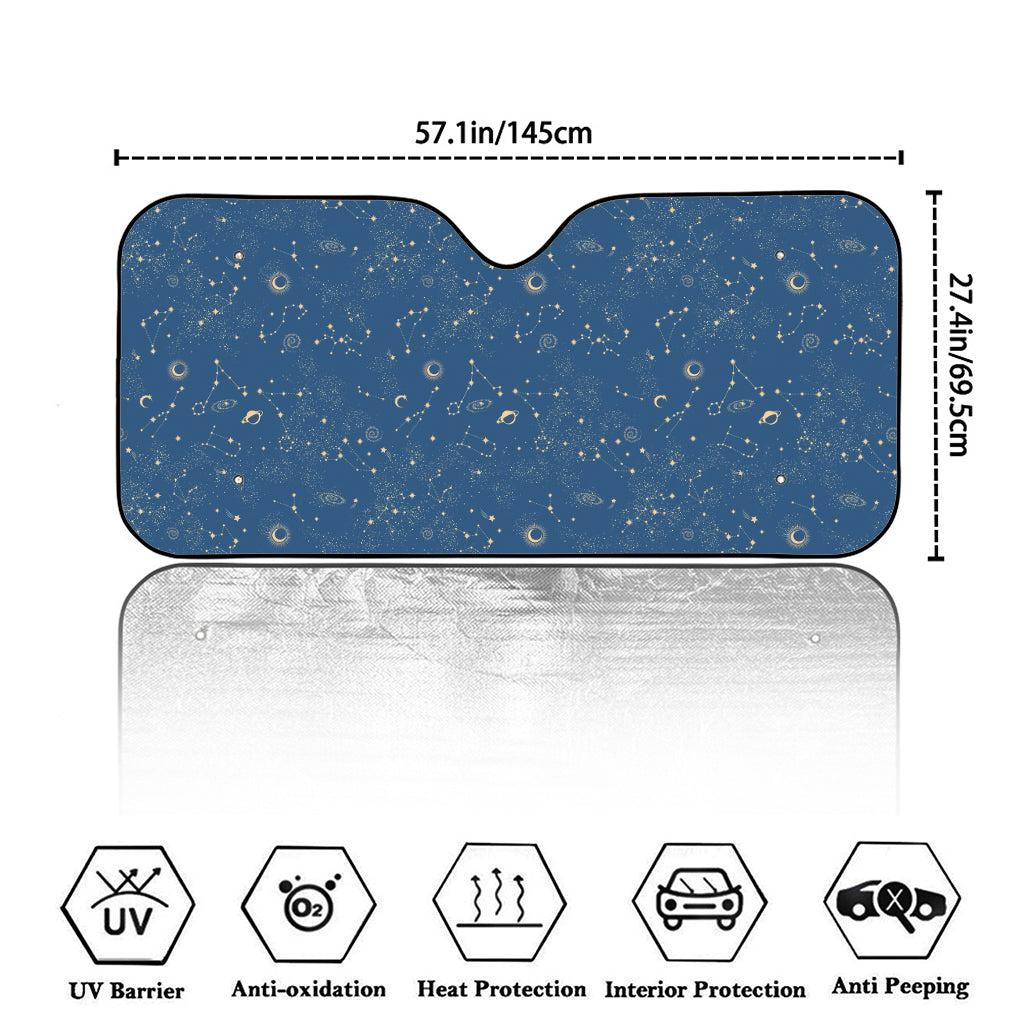 Cosmic Constellation Pattern Print Car Windshield Sun Shade