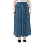 Cosmic Constellation Pattern Print Chiffon Maxi Skirt