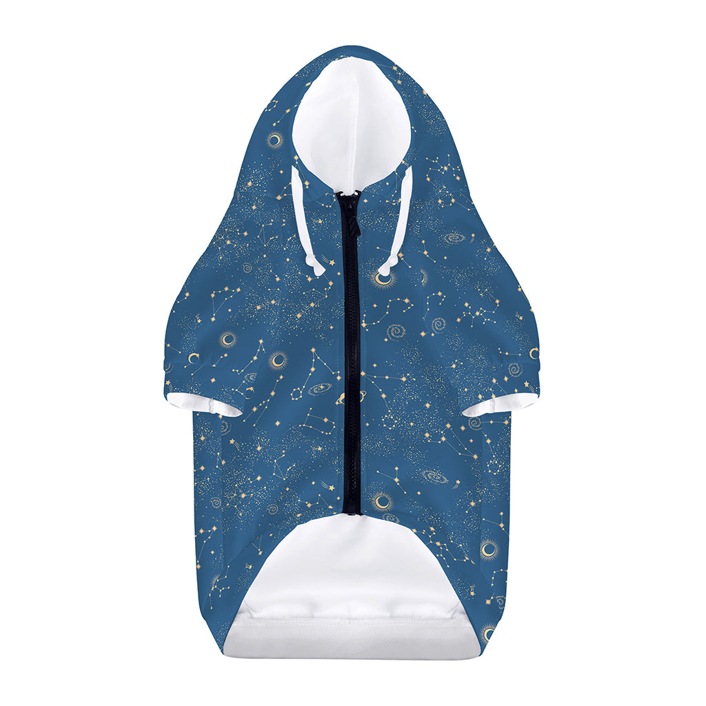 Cosmic Constellation Pattern Print Dog Zip Up Hoodie