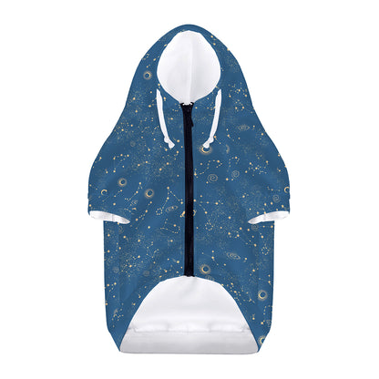 Cosmic Constellation Pattern Print Dog Zip Up Hoodie