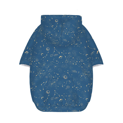 Cosmic Constellation Pattern Print Dog Zip Up Hoodie