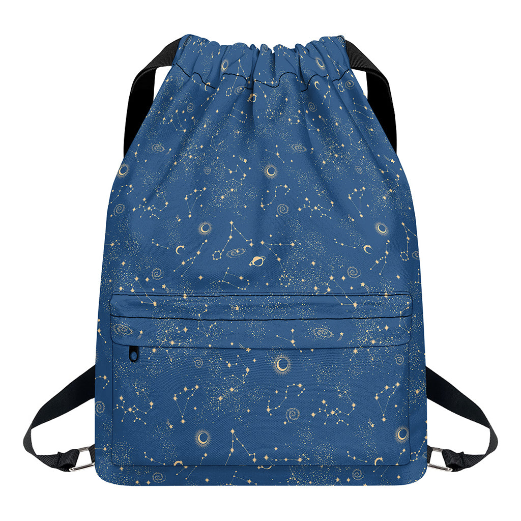 Cosmic Constellation Pattern Print Drawstring Backpack