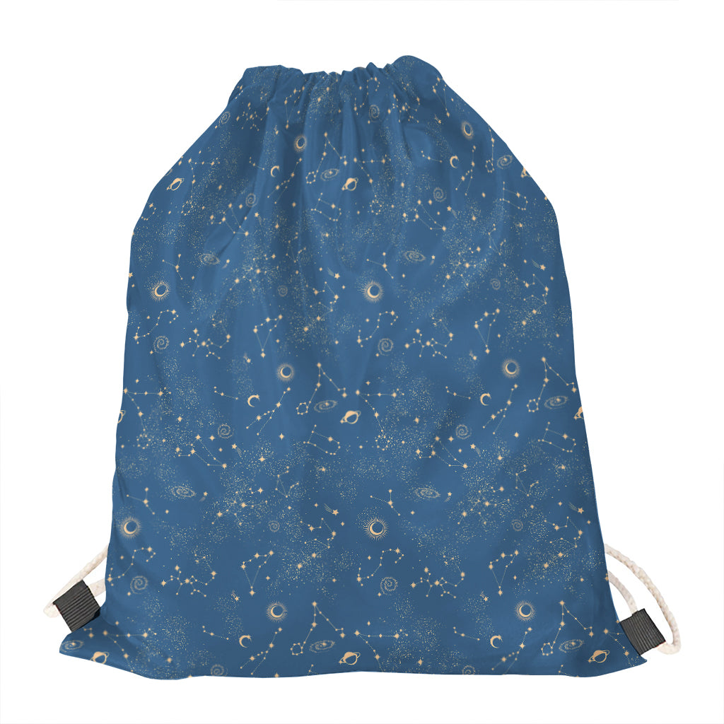 Cosmic Constellation Pattern Print Drawstring Bag
