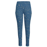 Cosmic Constellation Pattern Print High-Waisted Pocket Leggings