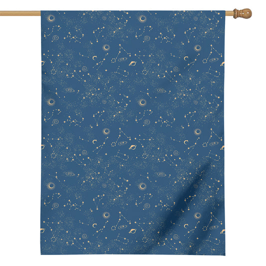 Cosmic Constellation Pattern Print House Flag